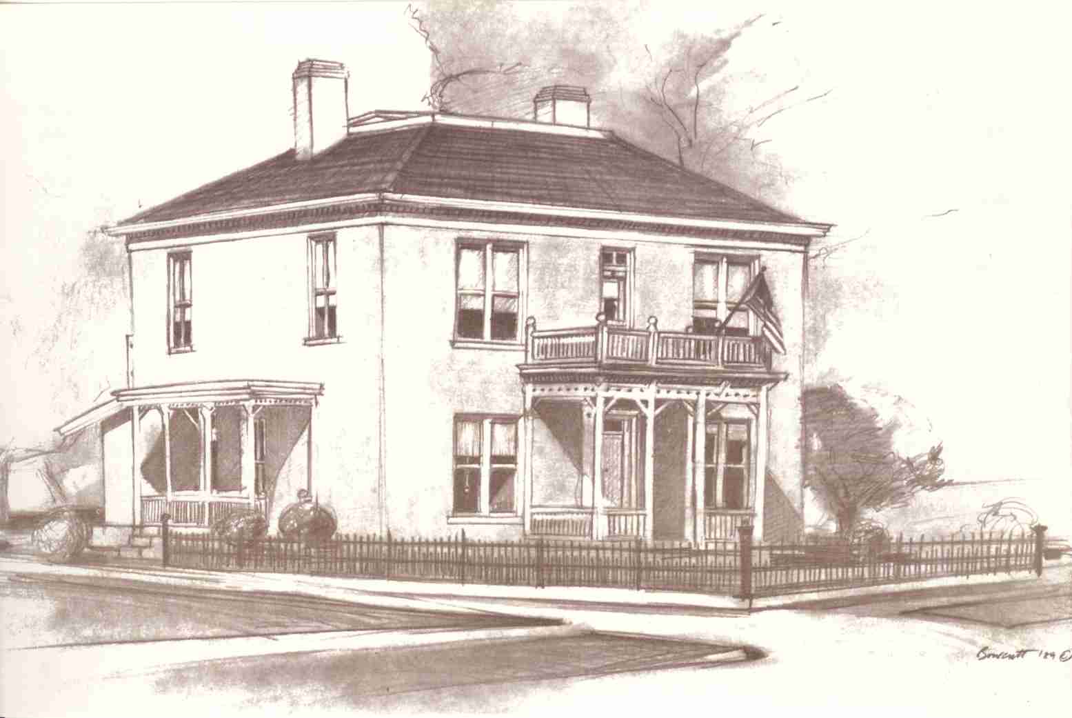 Sketch of the George Whitehead Home