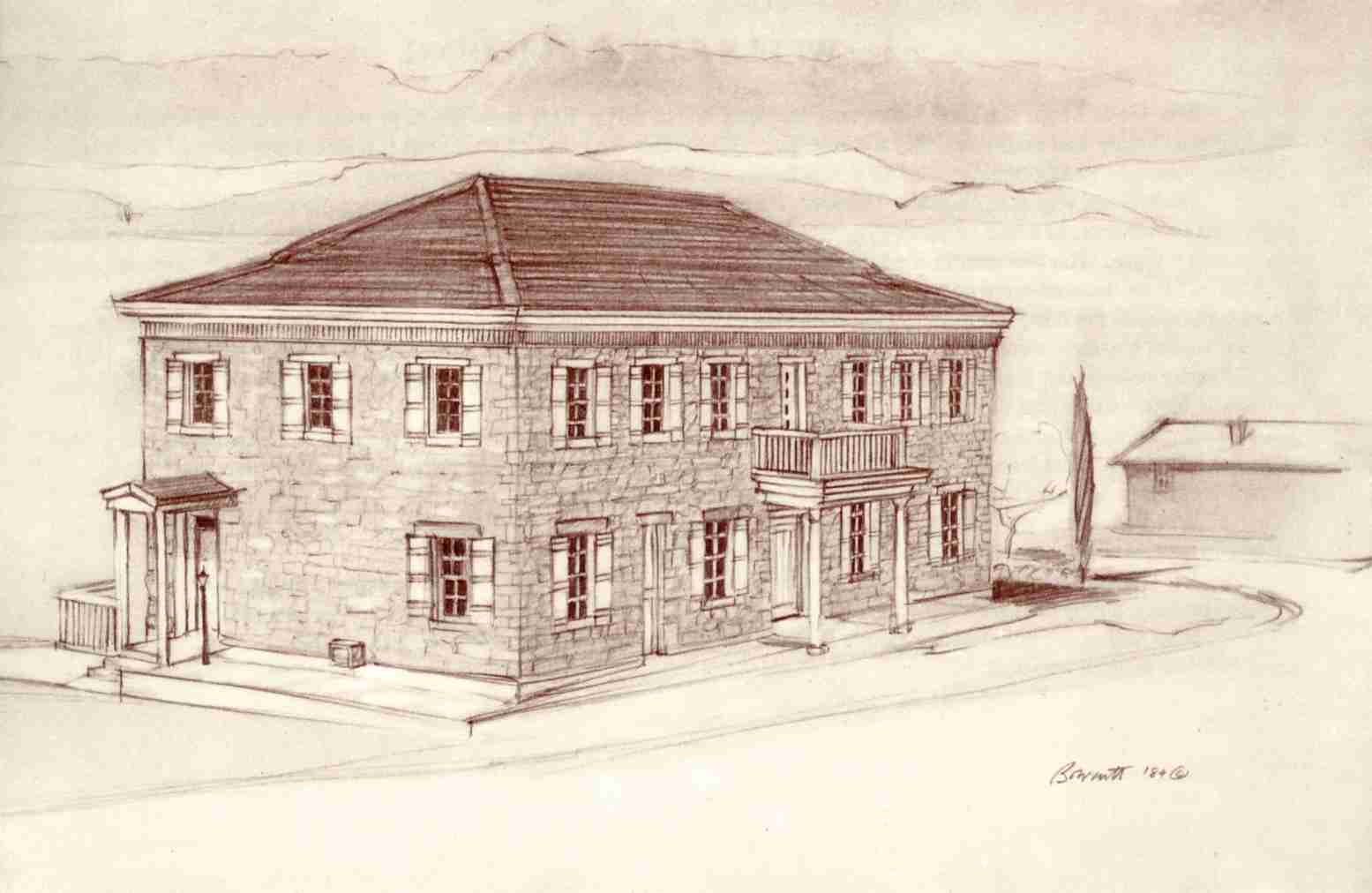 Sketch of the Naegle Home (Toquerville Winery)