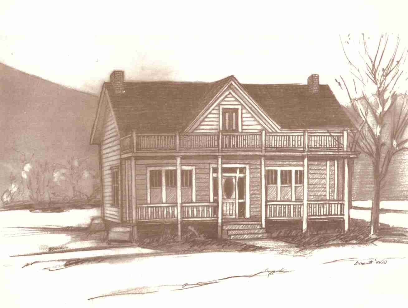 Sketch of the John Jacob Ruesch Home