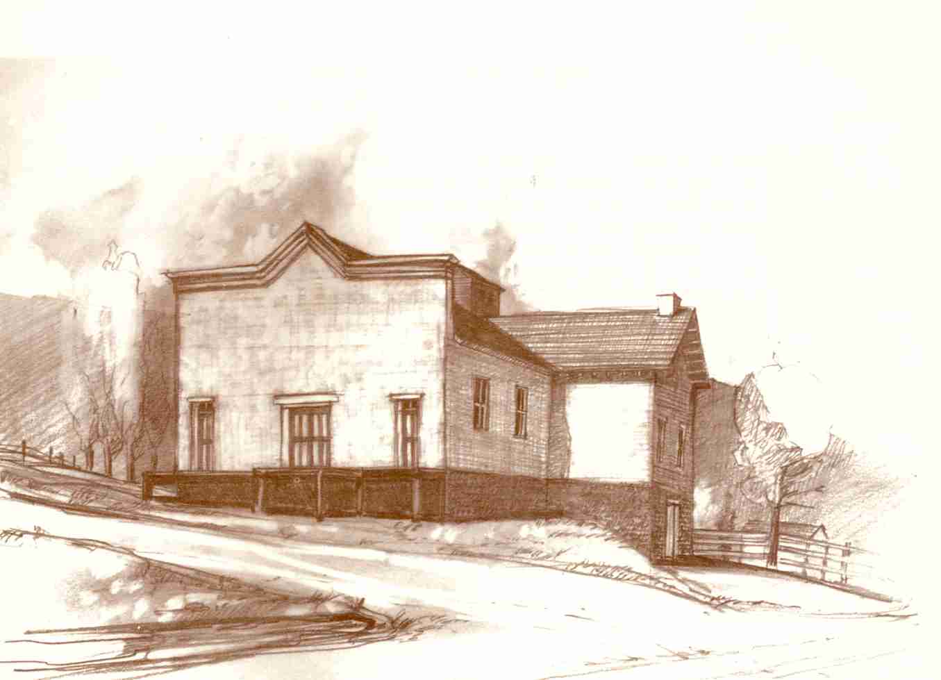 Sketch of the St. George Social Hall or Opera House