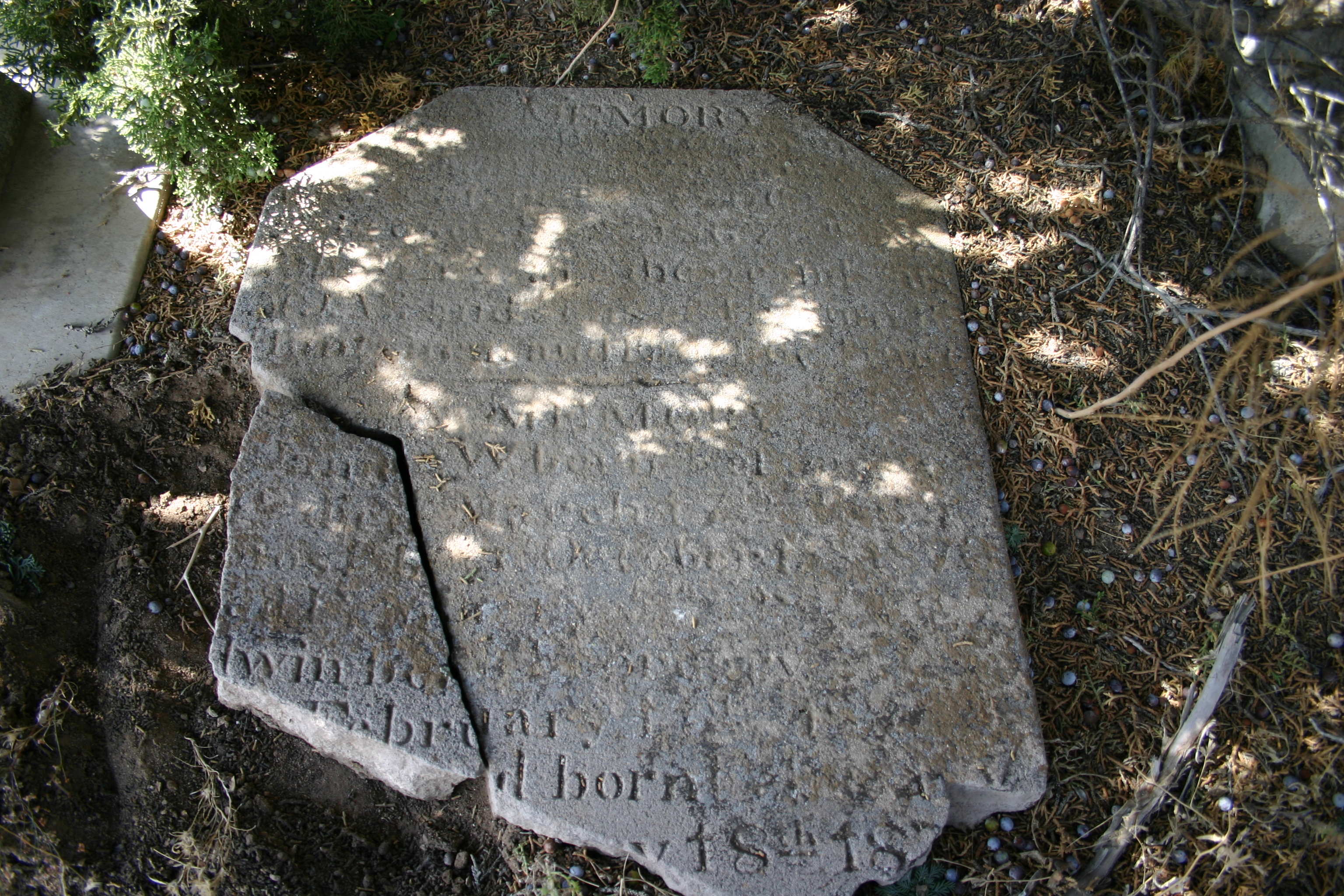 Gravestone at the Hebron Cemetery