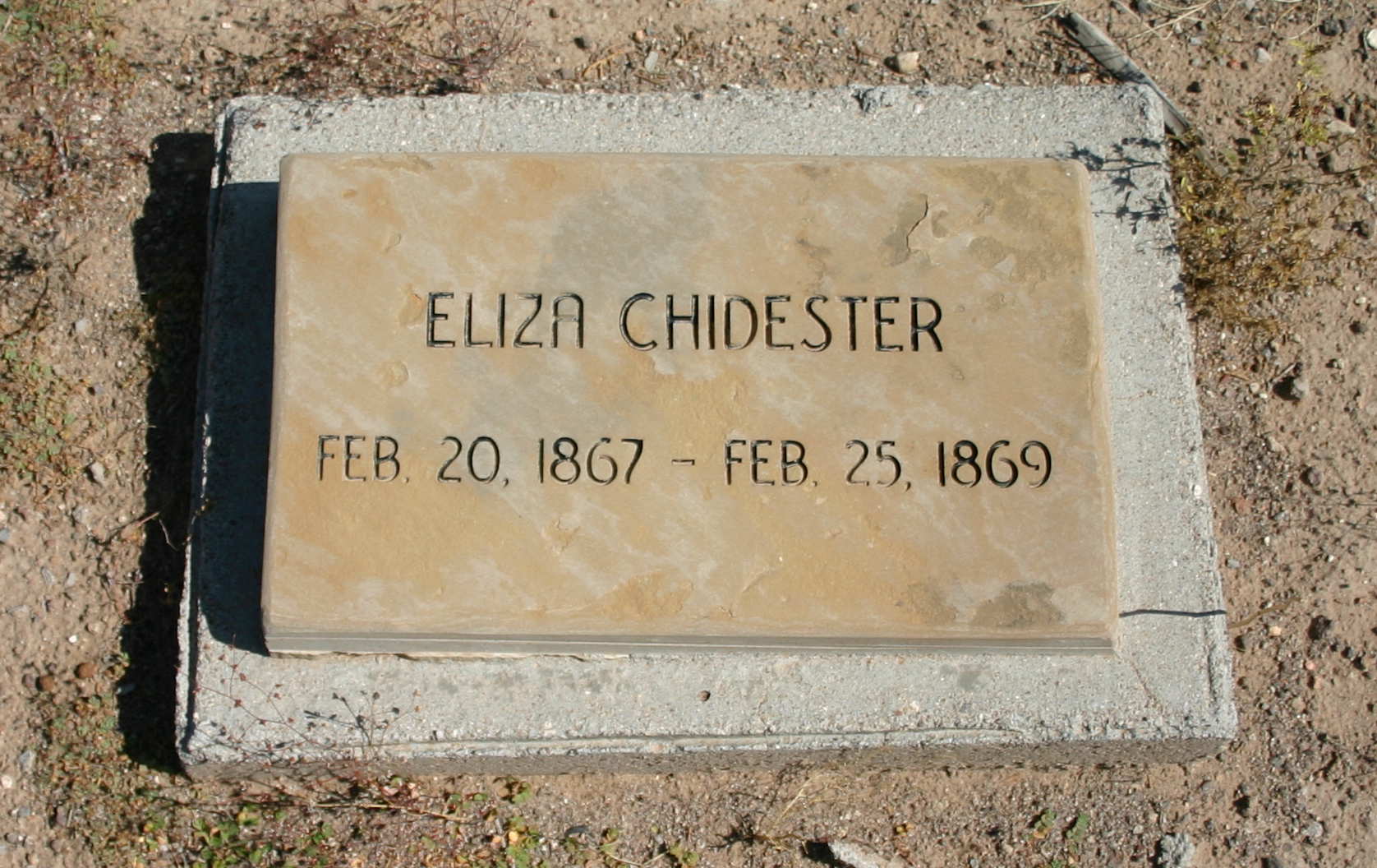 Eliza Chidester gravestone at the Hebron Cemetery
