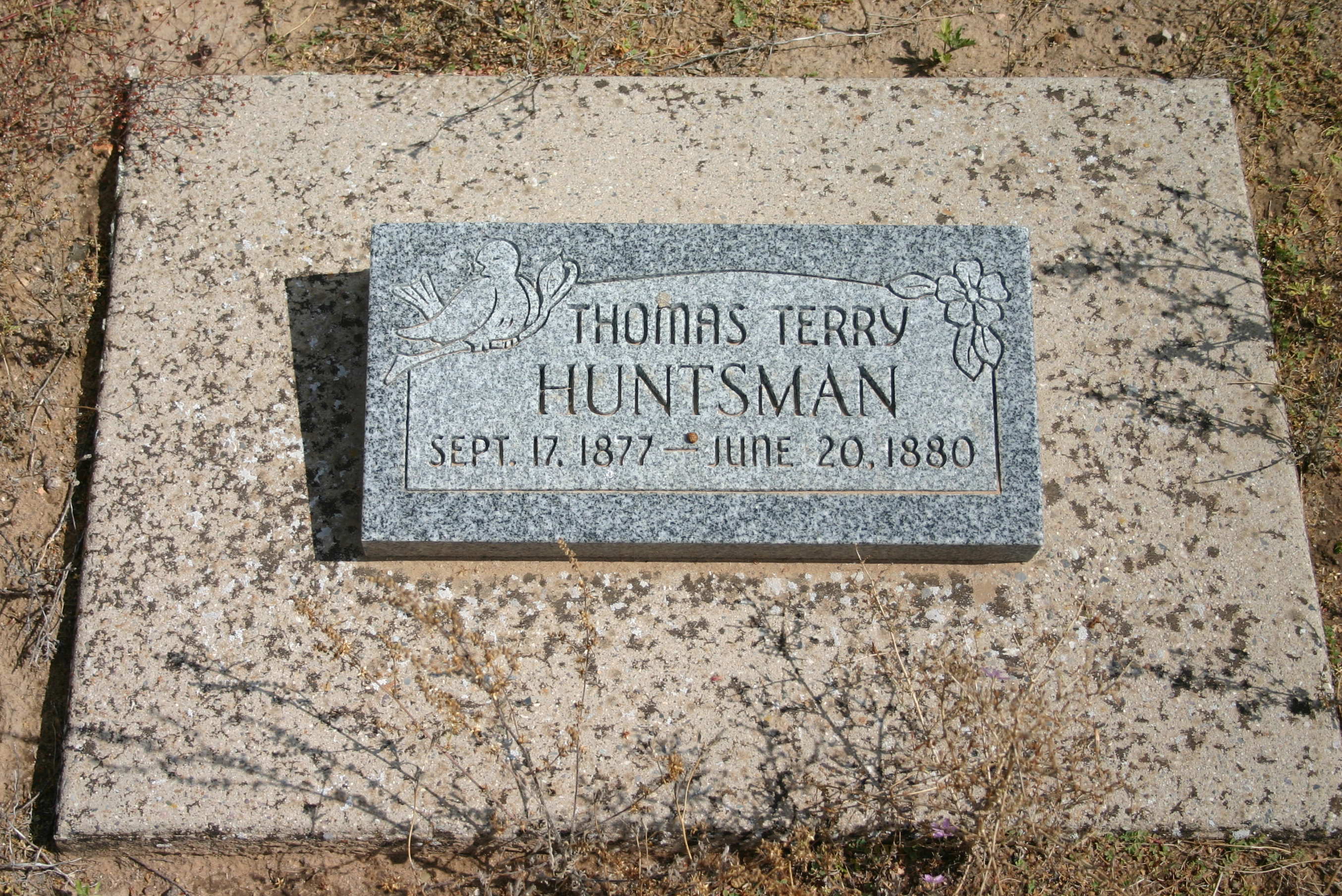 Thomas Terry Huntsman gravestone at the Hebron Cemetery