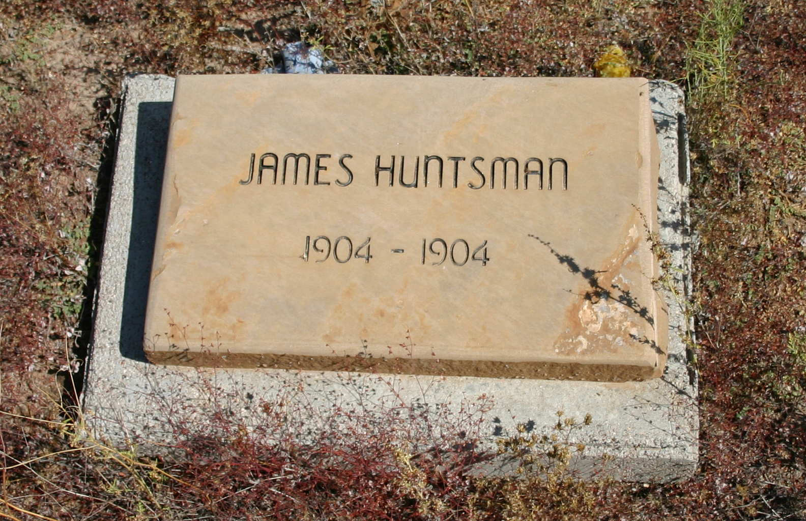 James Huntsman gravestone at the Hebron Cemetery