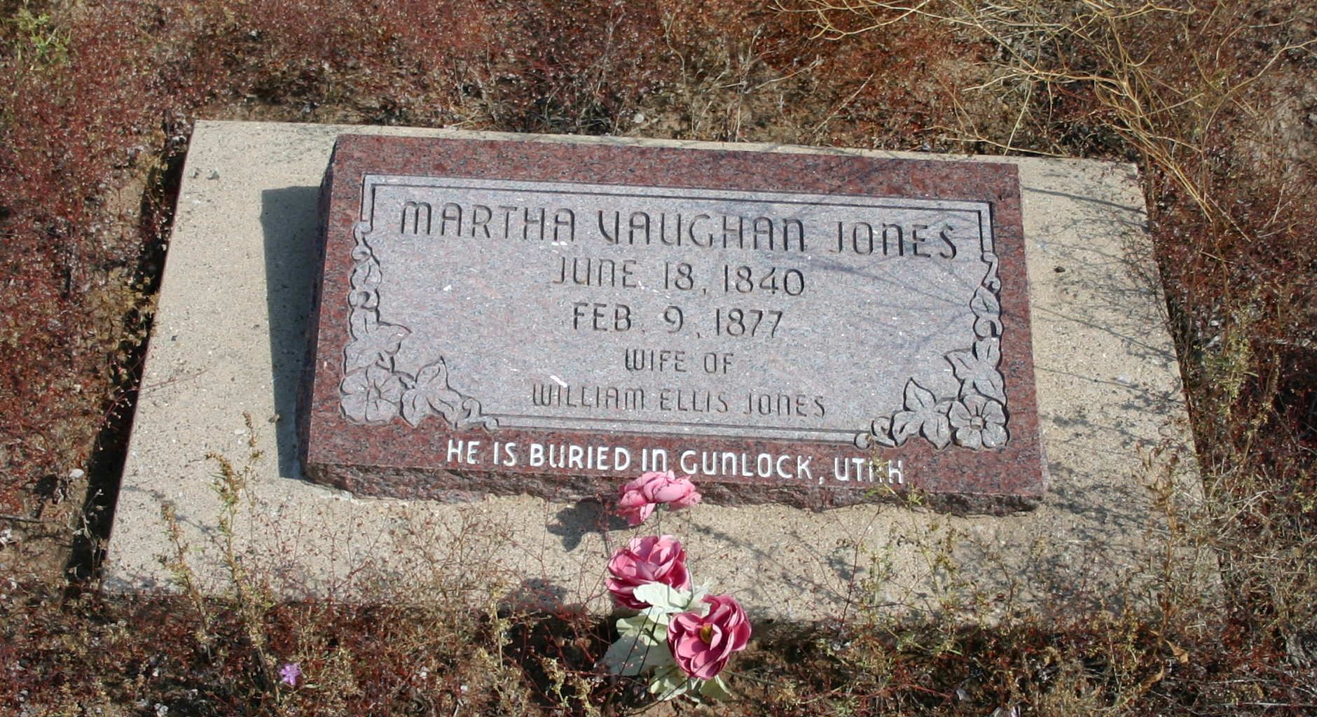 Martha Vaughan Jones gravestone at the Hebron Cemetery