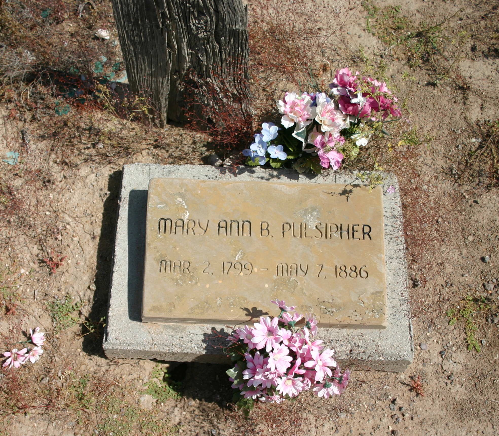 Mary Ann B. Pulsipher gravestone at the Hebron Cemetery