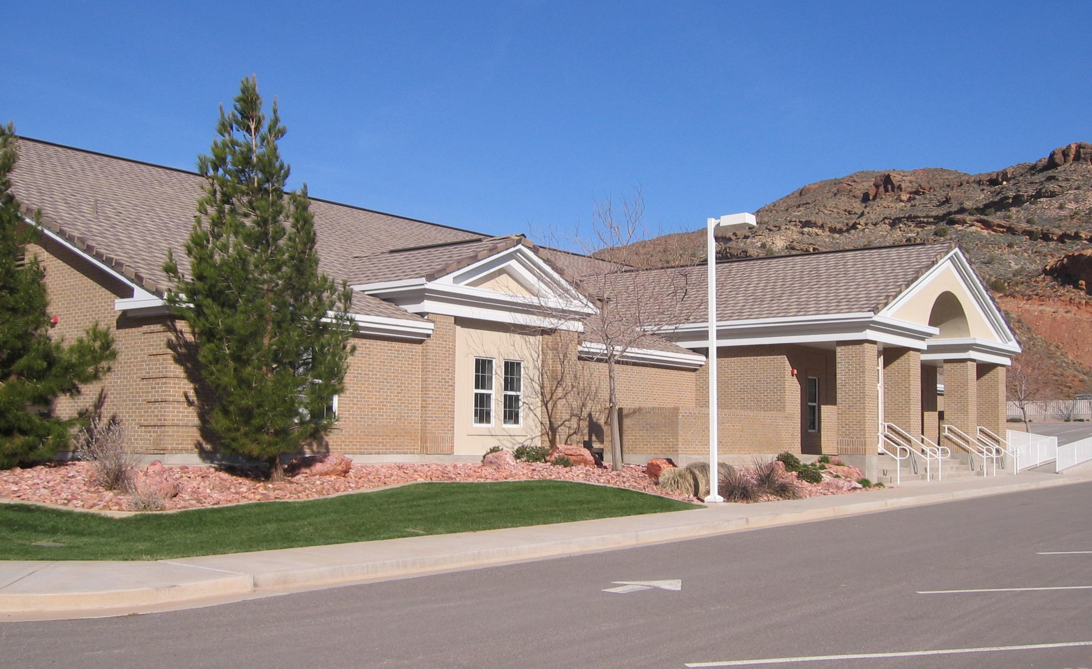 Right side of the new Gunlock church building
