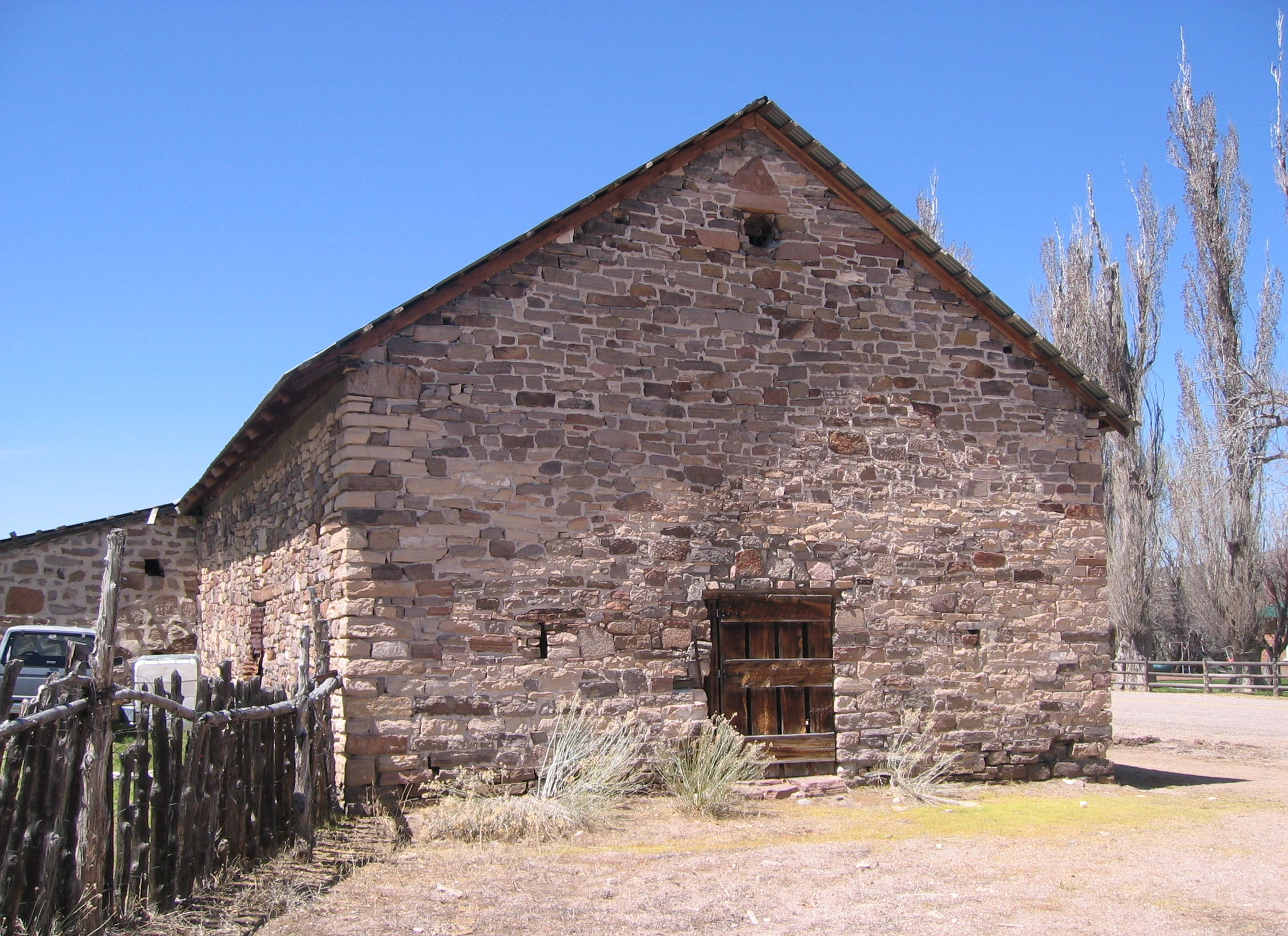 East end of the stone barn on the Terry Ranch