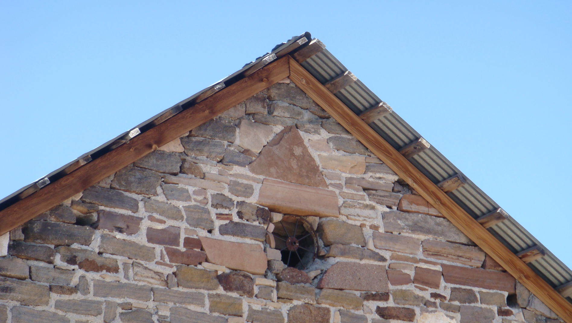 Gable on the east end of the stone barn on the Terry Ranch