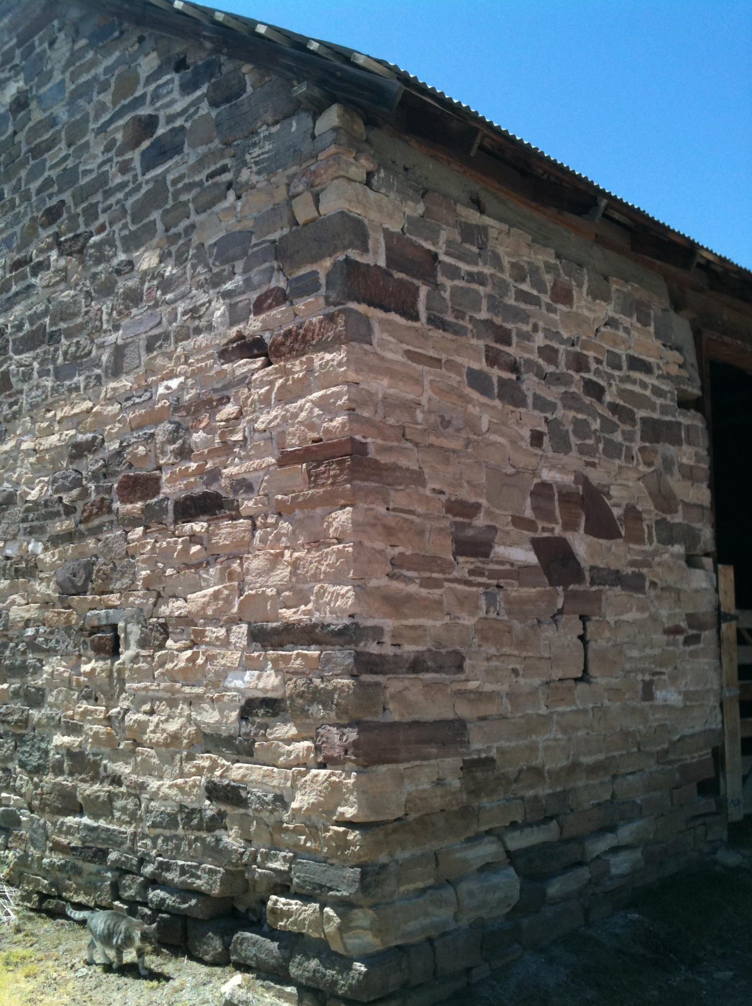 Northeast corner of the stone barn on the Terry Ranch