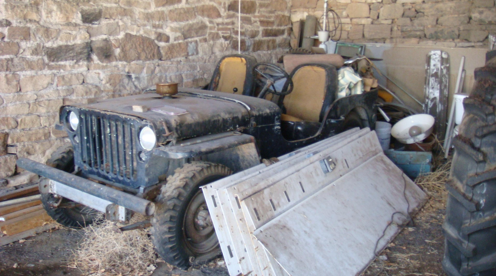Old Jeep in the stone barn on the Terry Ranch
