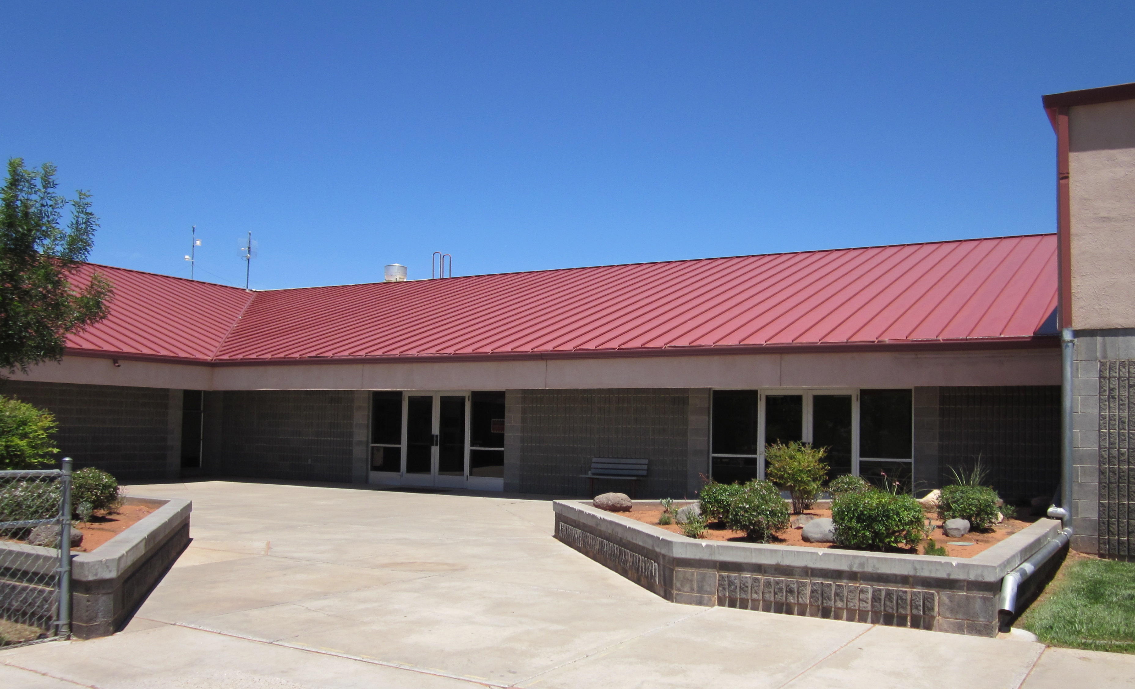 Main entrance at the Sunset Elementary School