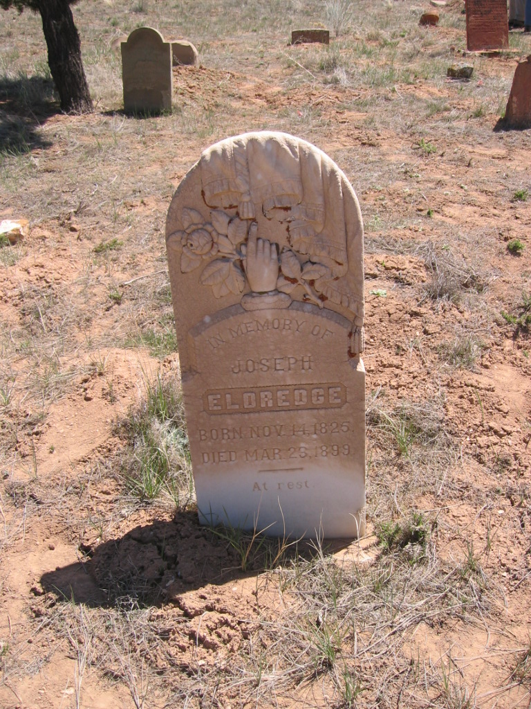 Joseph Eldredge grave in the Pinto Cemetery