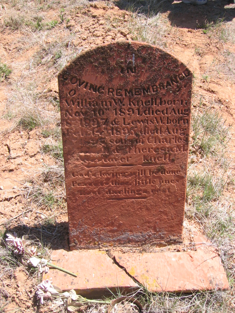 William W. Knell and Lewis W. Knell grave in the Pinto Cemetery