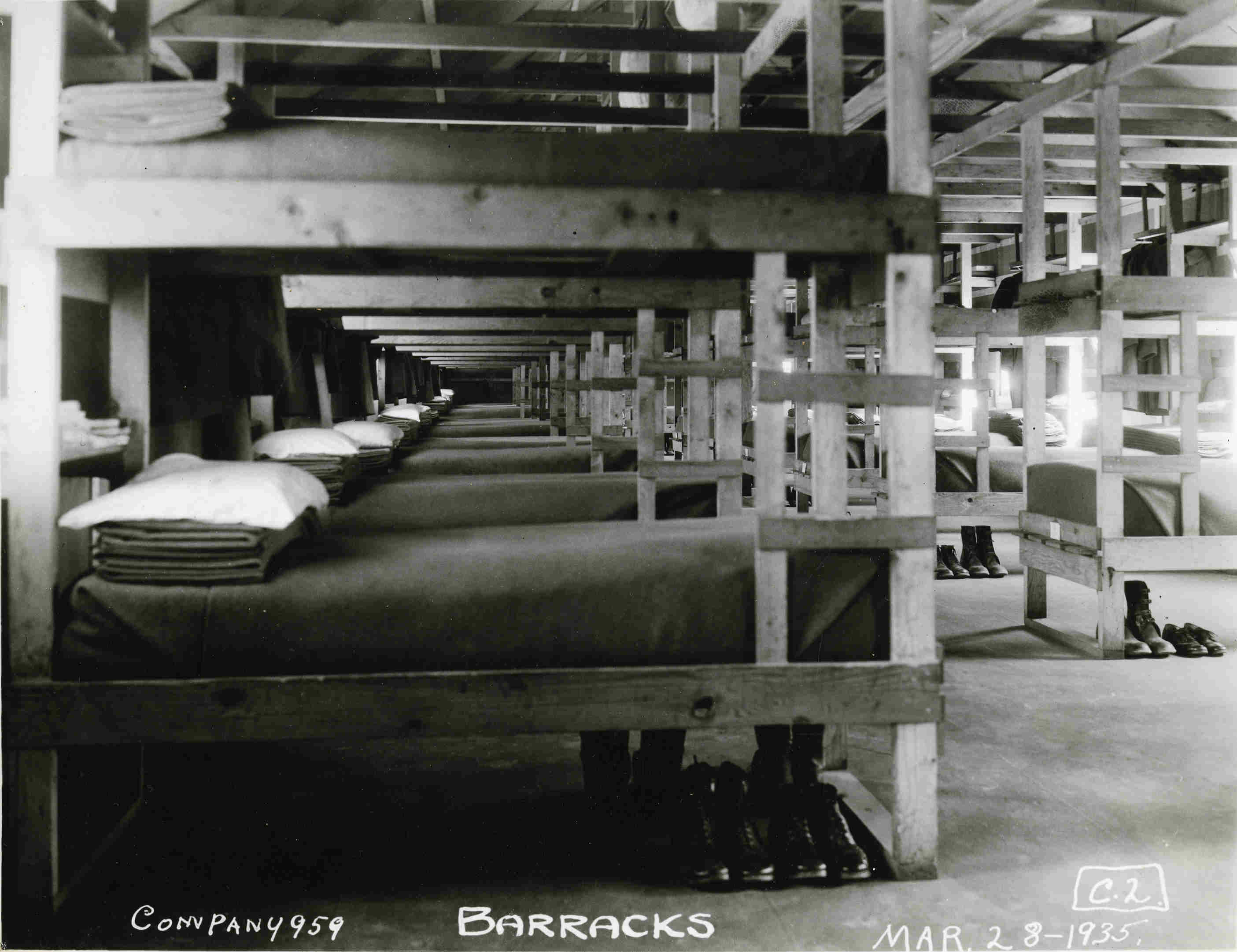 WCHS-01053 Bunks in the CCC Camp 959 barracks
