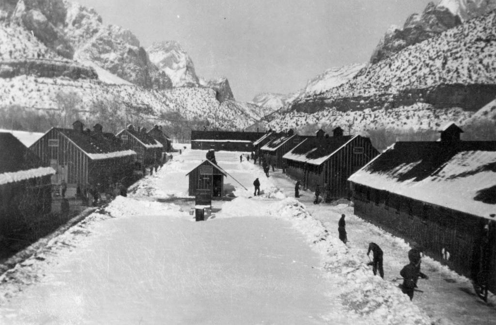 WCHS-01058 Snow on the Bridge Mountain CCC Camp