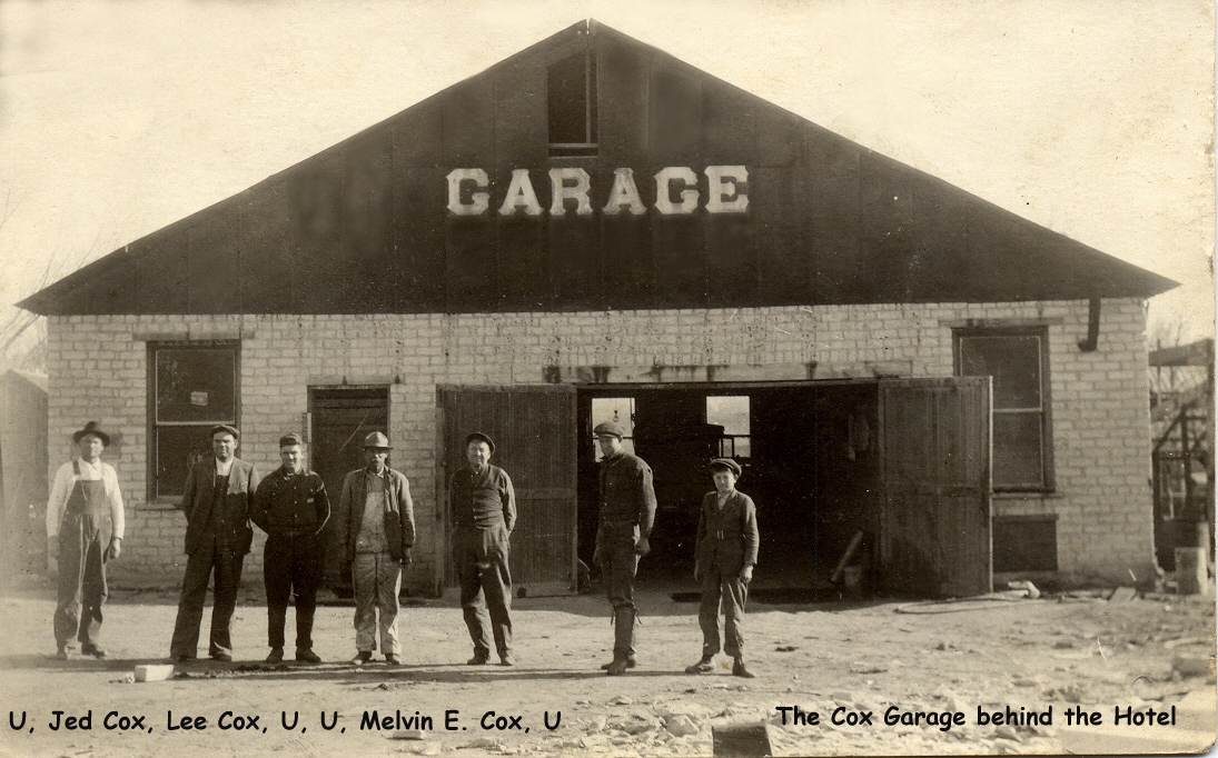 People in front of the Cox Garage