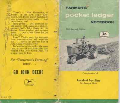 WCHS-01088 Cover of the Farmer's Pocket Ledger Notebook from John Deere