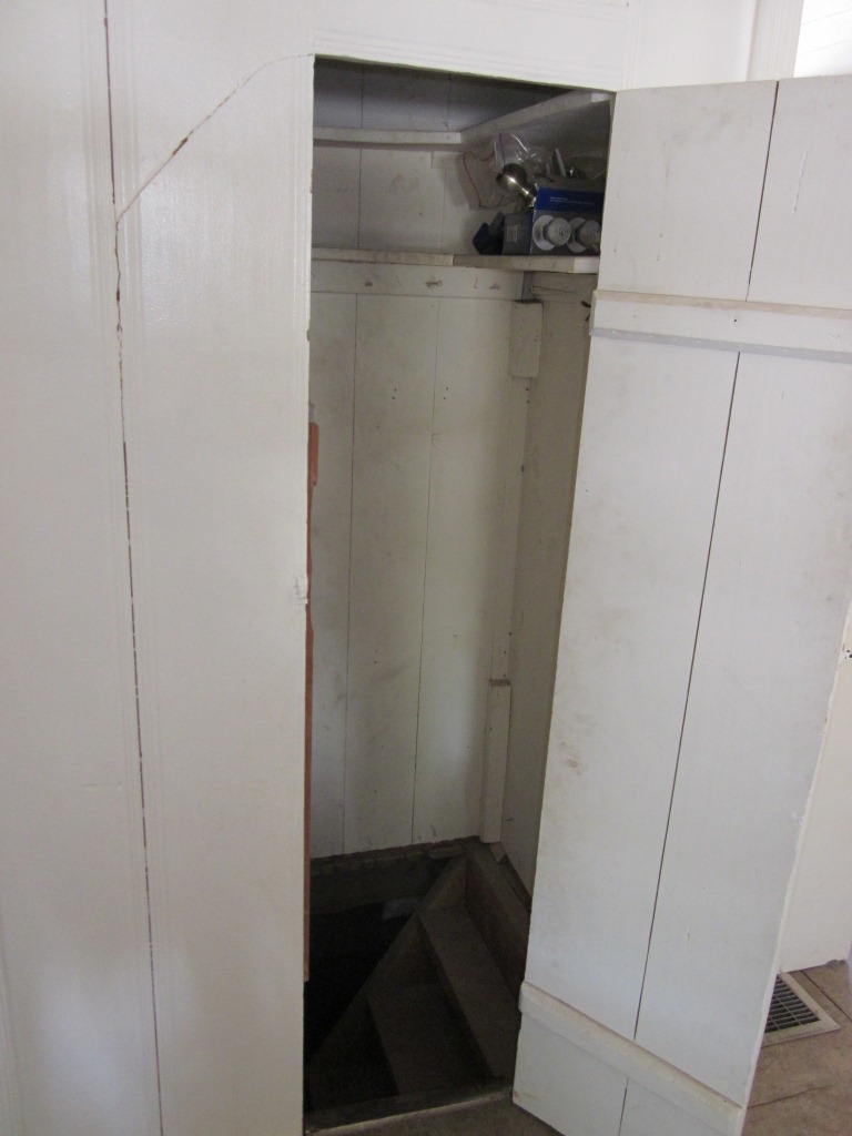 WCHS-01148 Closet entry to the stairs going down to the basement in the John Stucki home