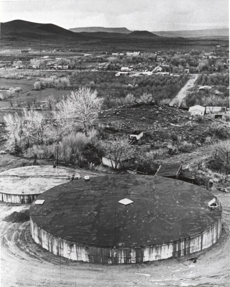 Water tanks above town