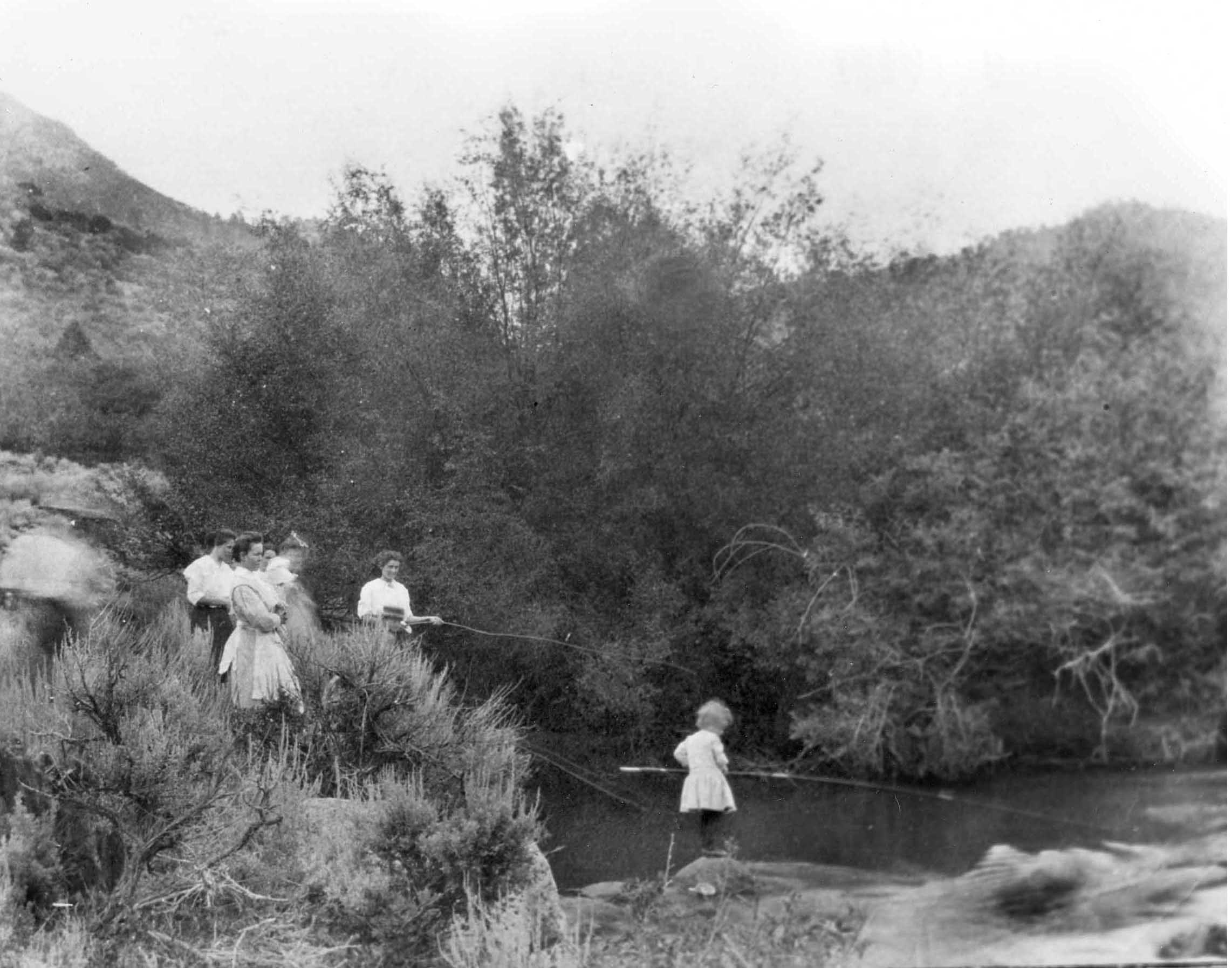 People fishing on the Red Hill