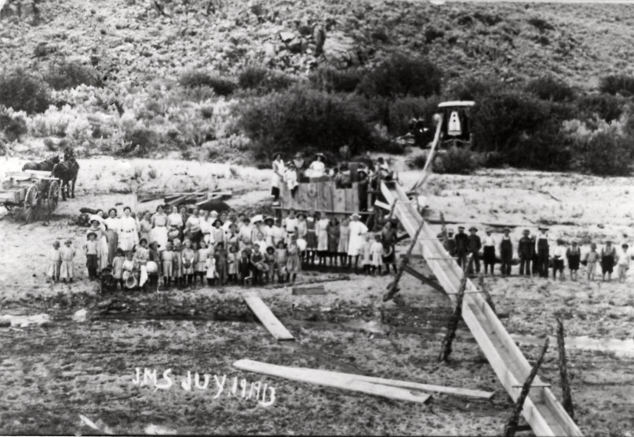 People near the Enterprise Dam on July 19, 1913