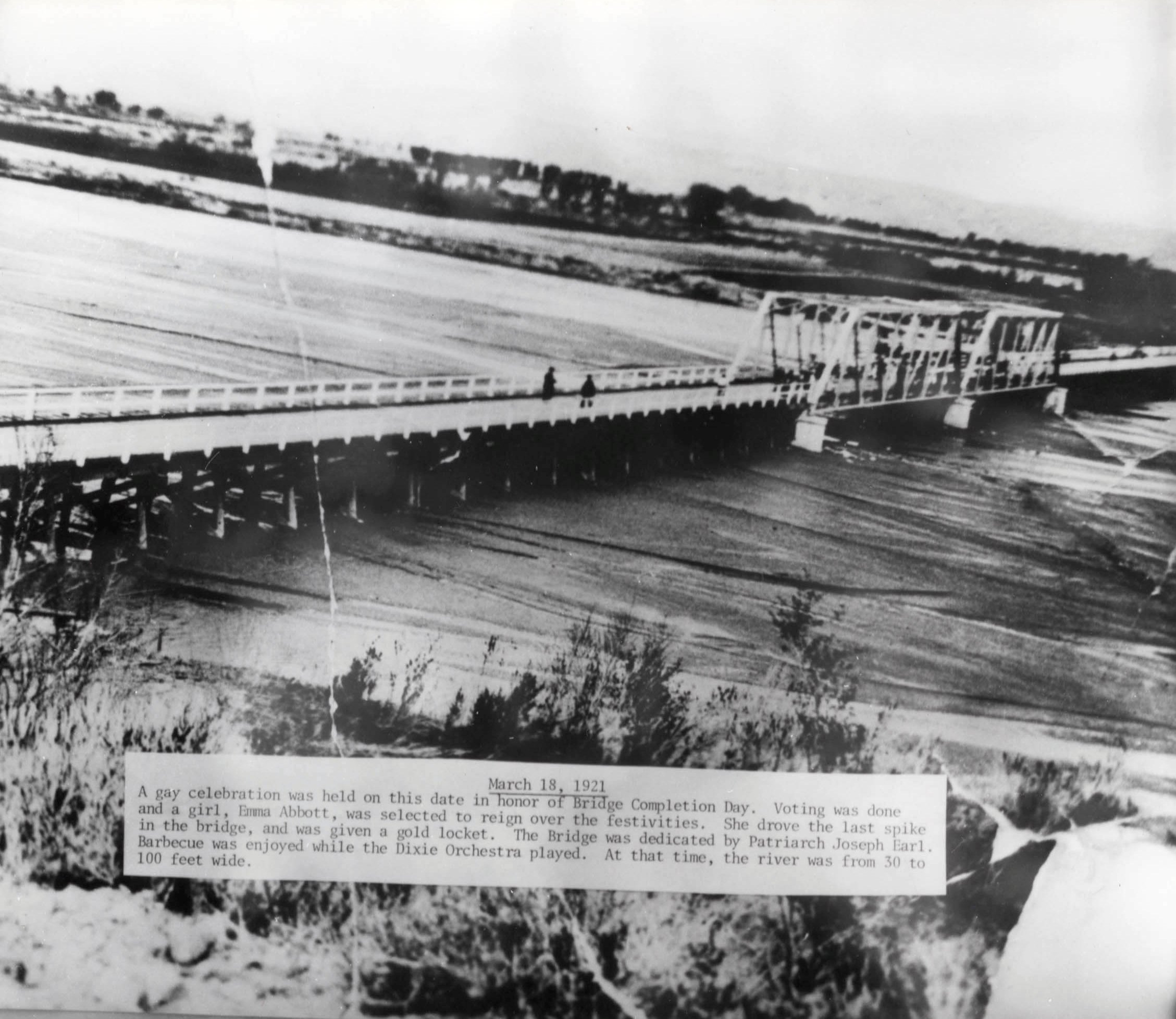 People on the new 1921 Virgin River Bridge