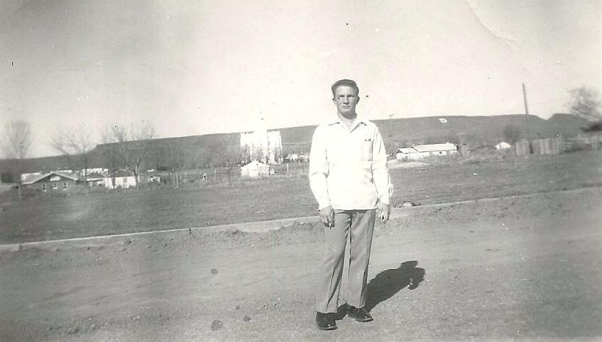Fen Spencer Jessop in some open fields east of the St. George Temple