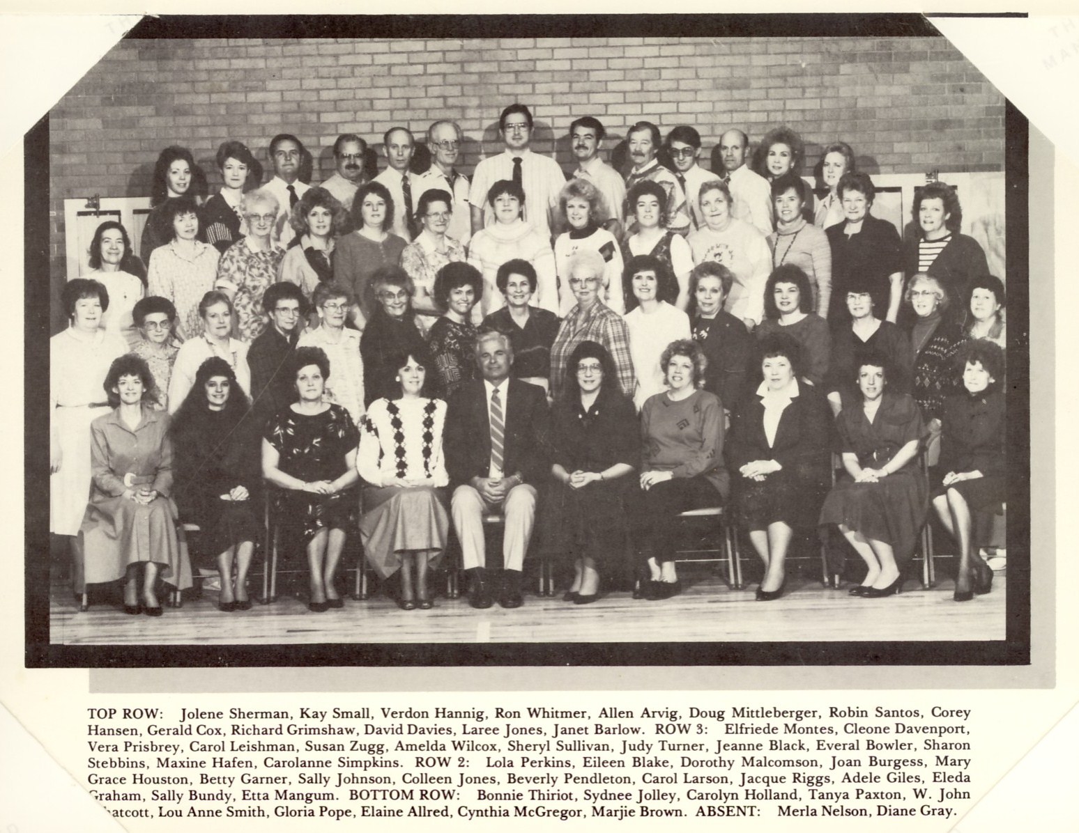 1989-1990 faculty & staff at East Elementary School