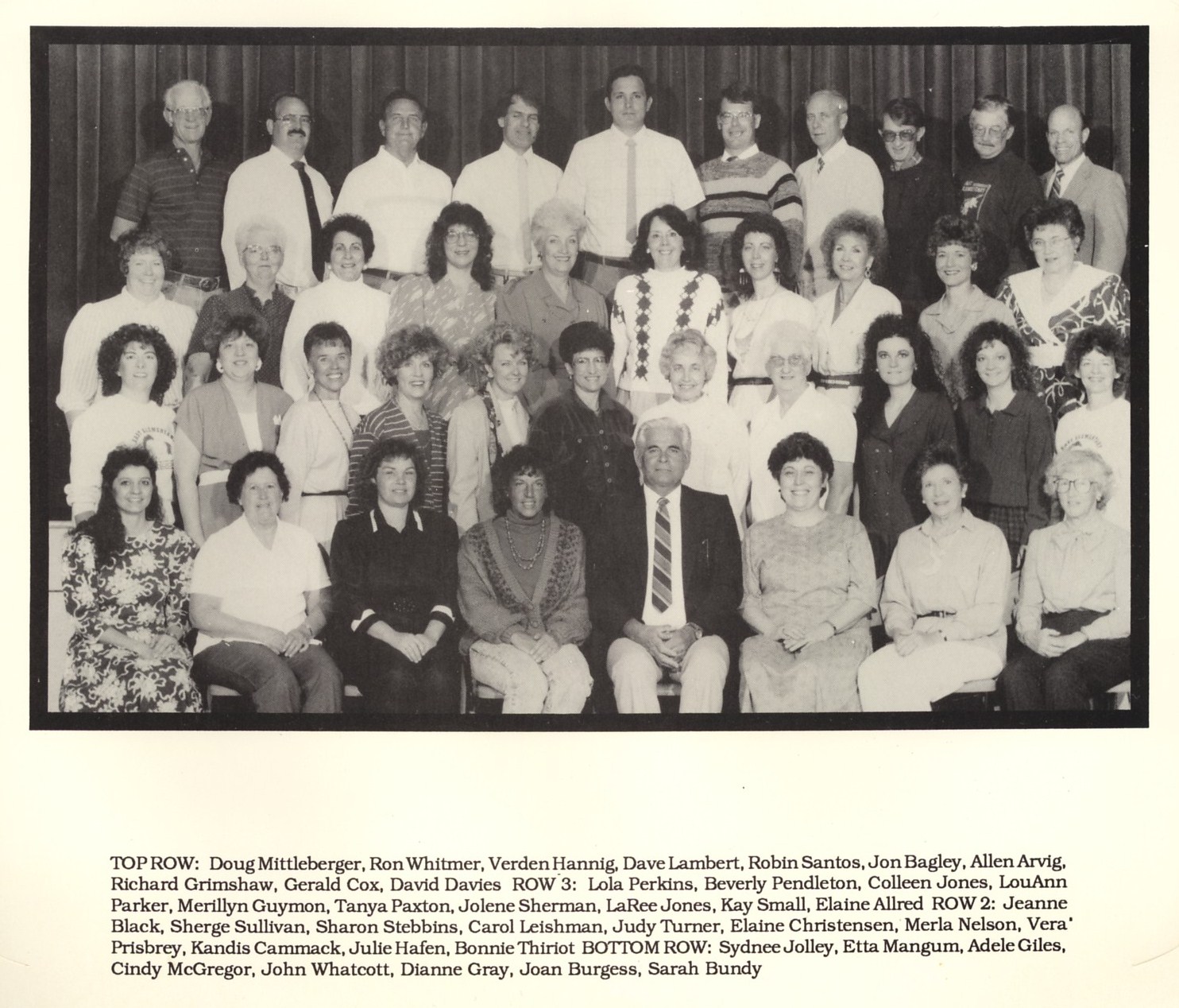 1990-1991 faculty & staff at East Elementary School