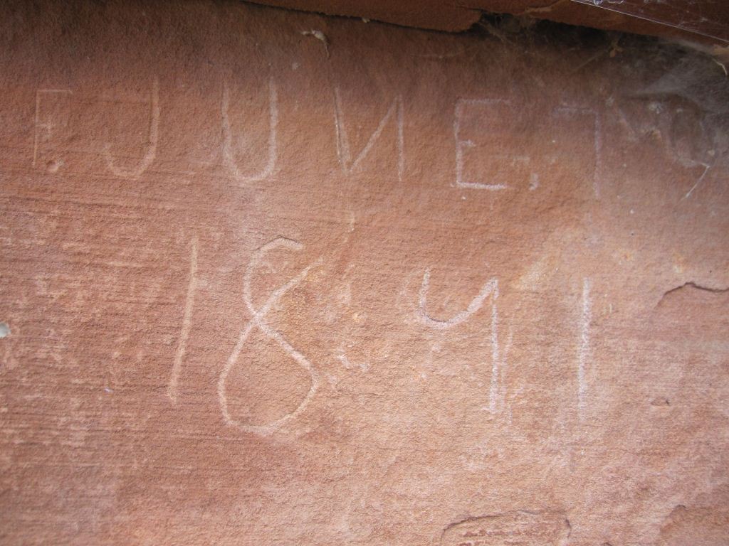 Inscription on a sandstone wall