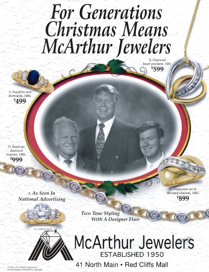 Advertisement for McArthur Jewelers