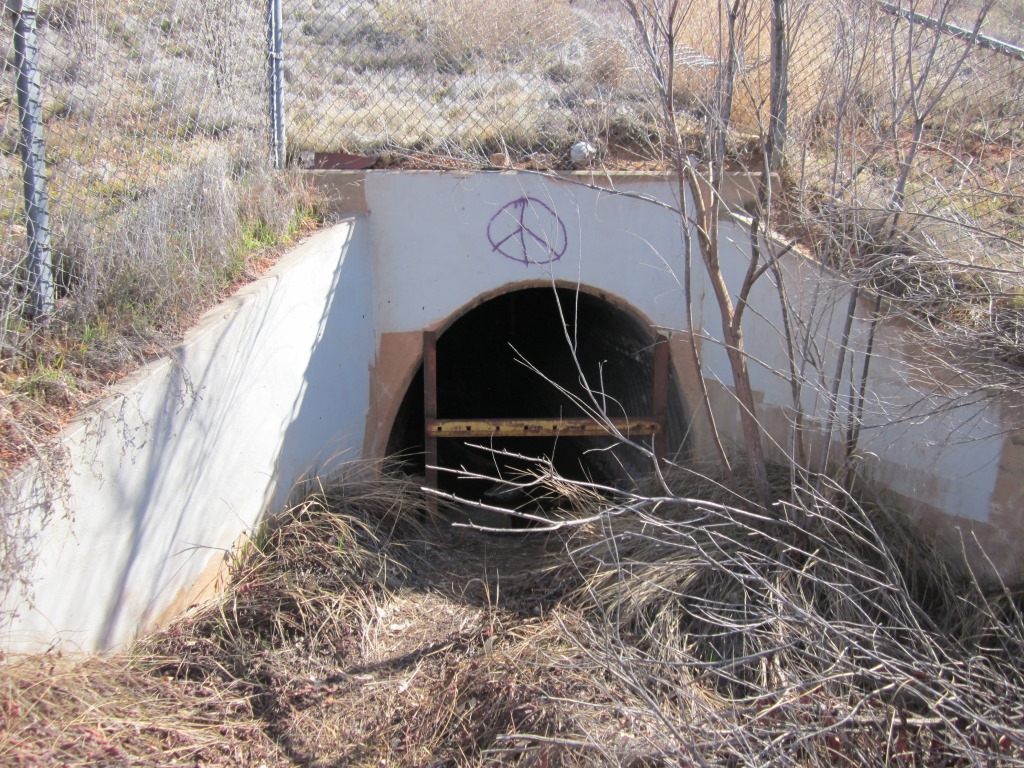 Entrance to an animal passage under I-15