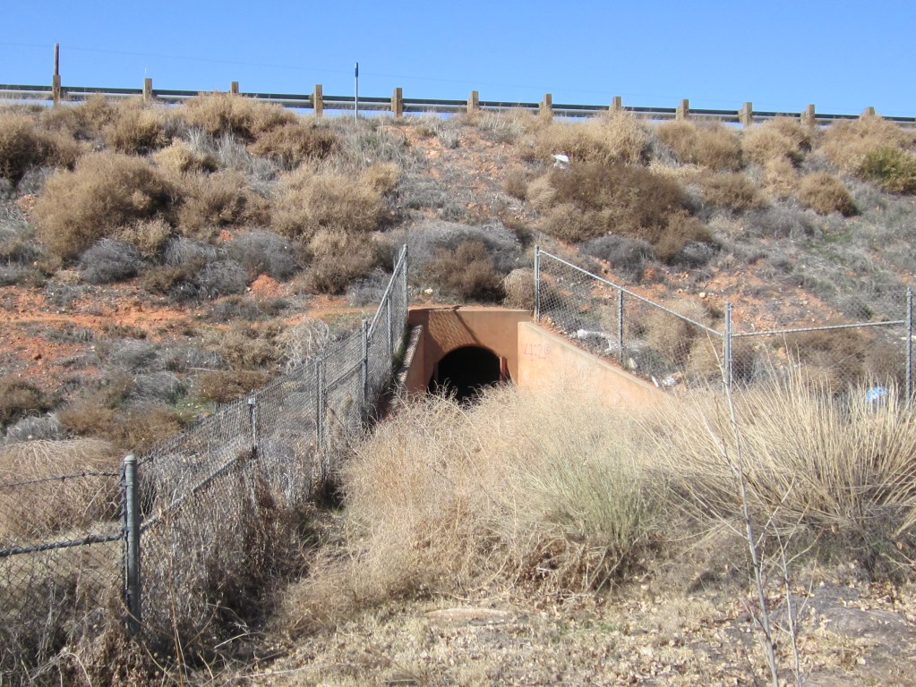 Entrance to an animal passage under I-15