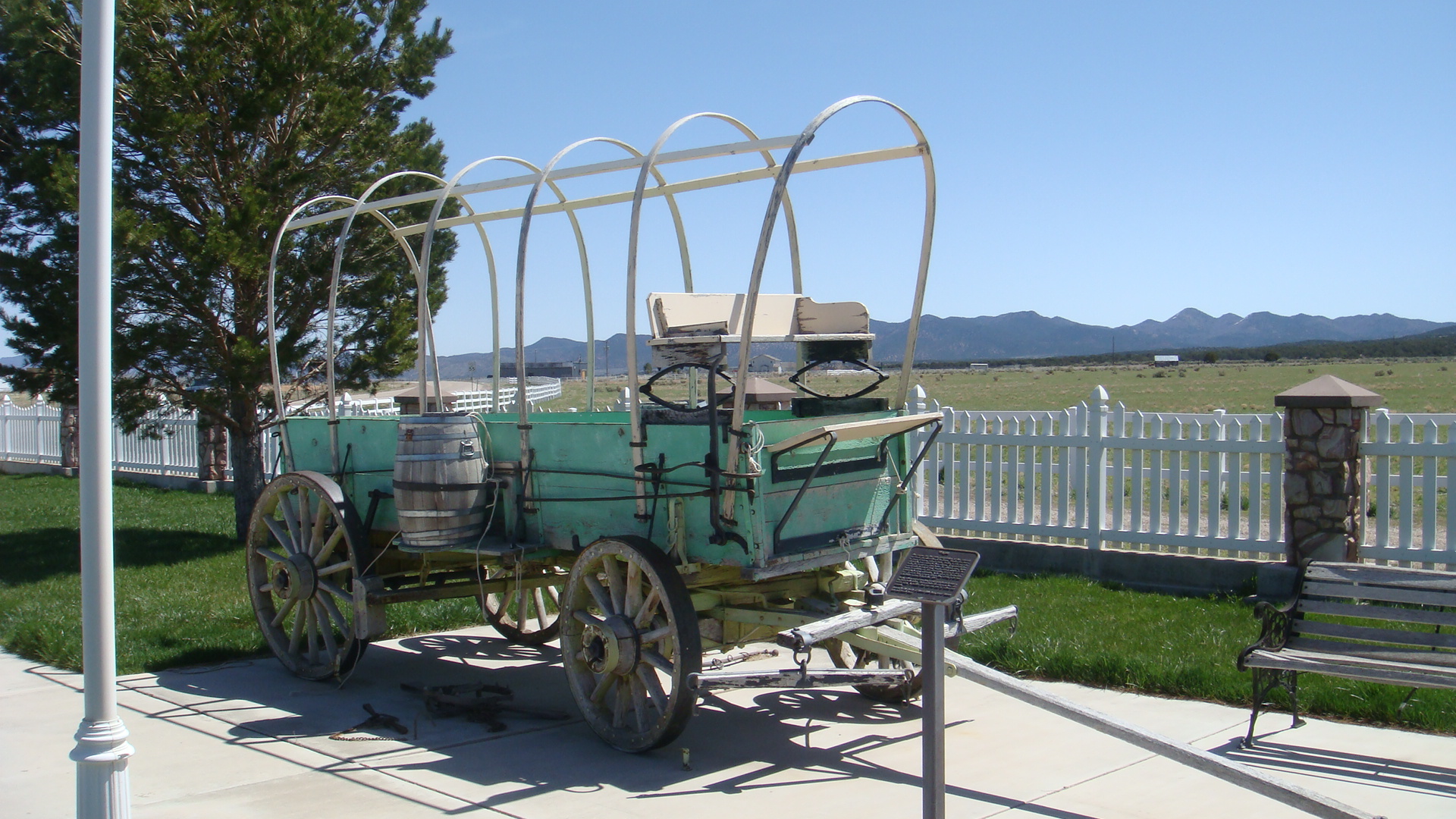 A wagon on display at the Terry Family Heritage Park