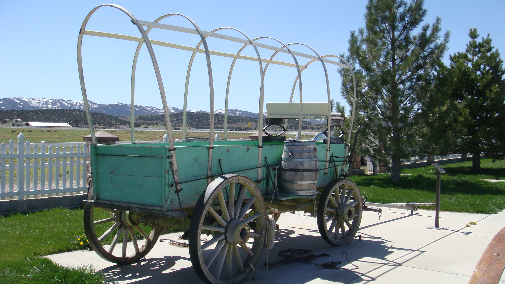 A wagon on display at the Terry Family Heritage Park