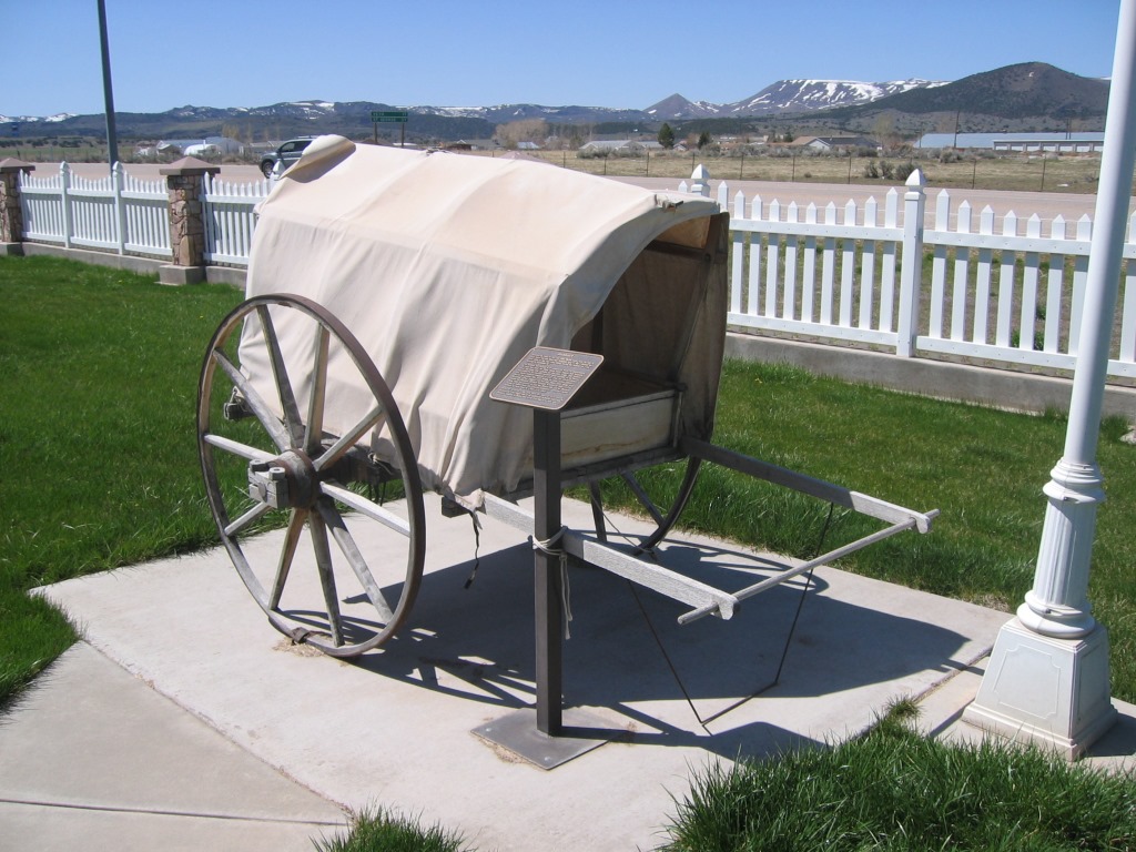 A handcart on display at the Terry Family Heritage Park