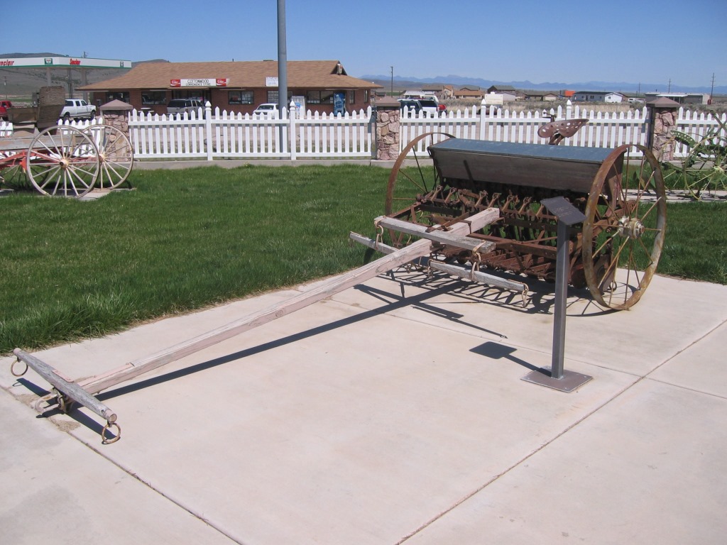 A seeder on display at the Terry Family Heritage Park