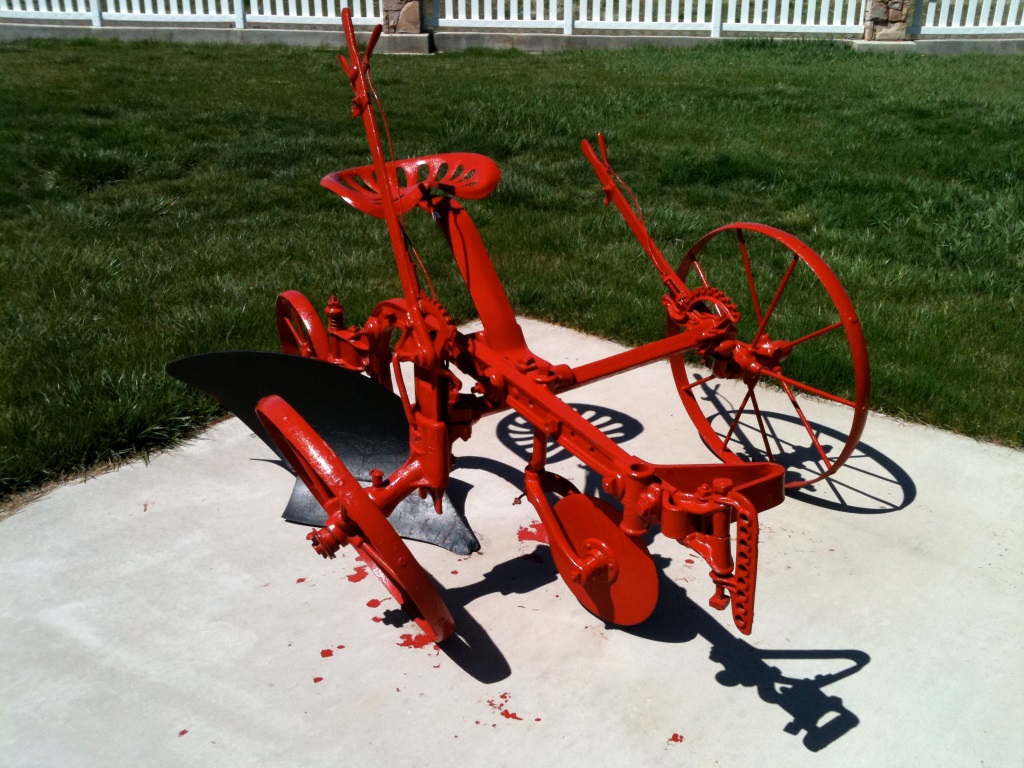 A plow on display at the Terry Family Heritage Park