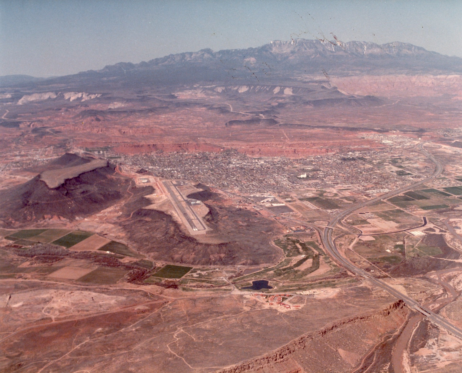 Aerial photo of St. George in April 1985