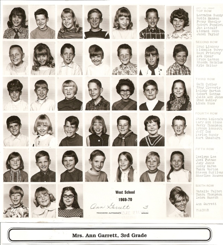 Mrs. Ann Garrett's 1969-1970 third grade class