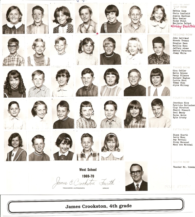 Mr. James E. Crookston's 1969-1970 fourth grade class