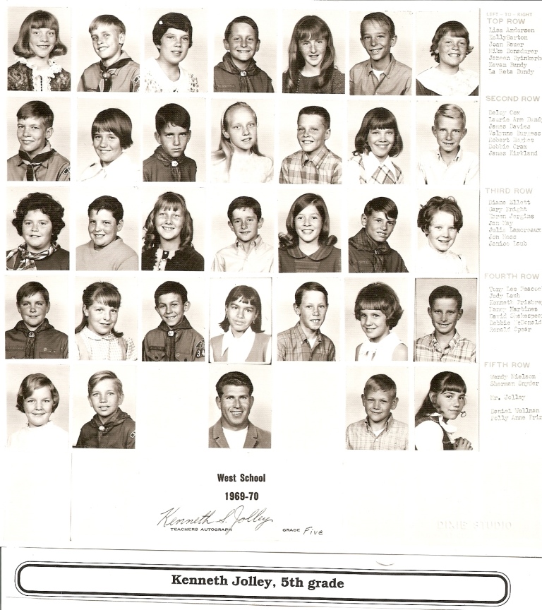 Mr. Kenneth S. Jolley's 1969-1970 fifth grade class