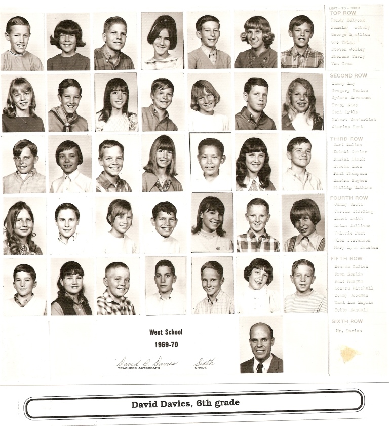 Mr. David B. Davies' 1969-1970 sixth grade class