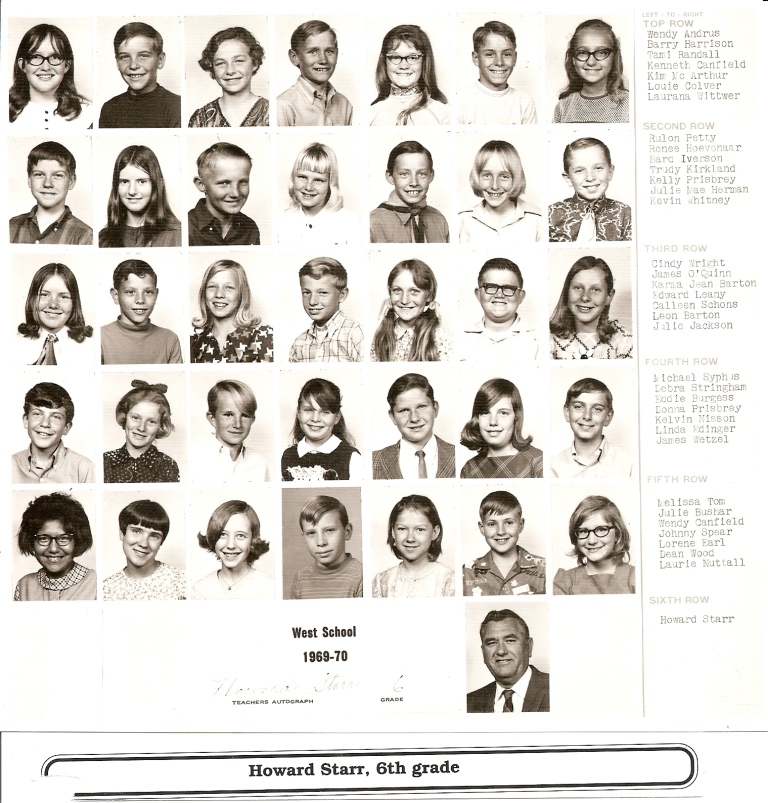 Mr. Howard Starr's 1969-1970 sixth grade class
