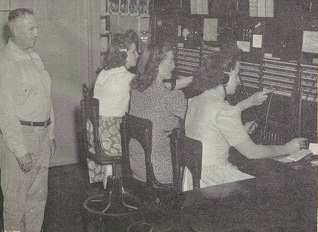 St. George telephone operators at their switchboard