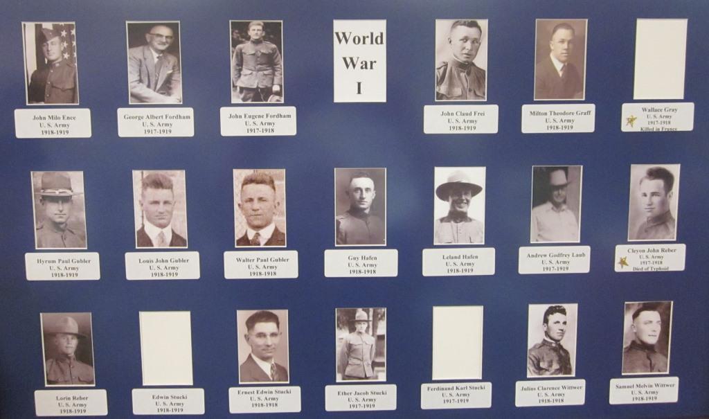 Poster with Santa Clara's World War I veterans