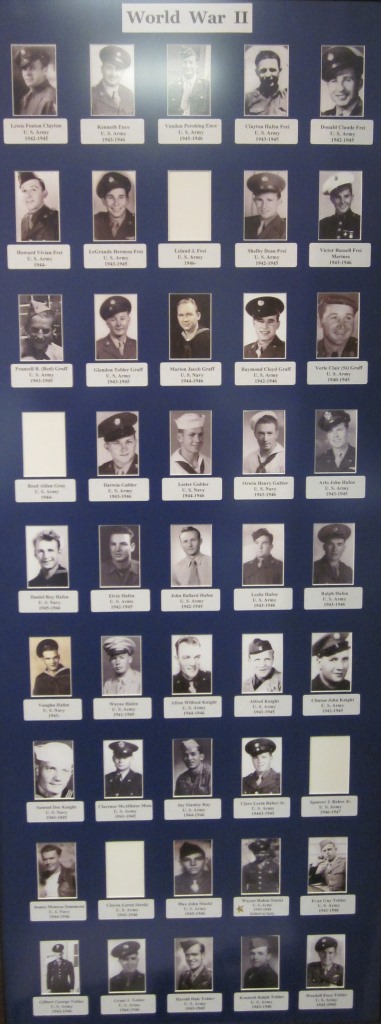 Poster with Santa Clara's World War II veterans