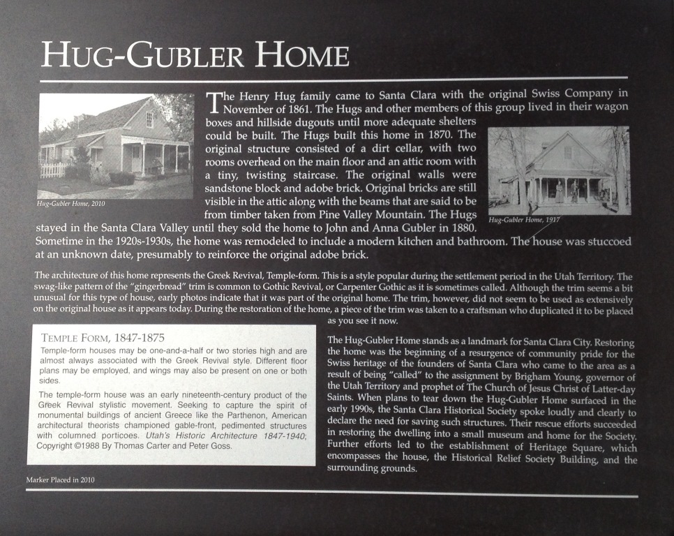Hug-Gubler Home Plaque