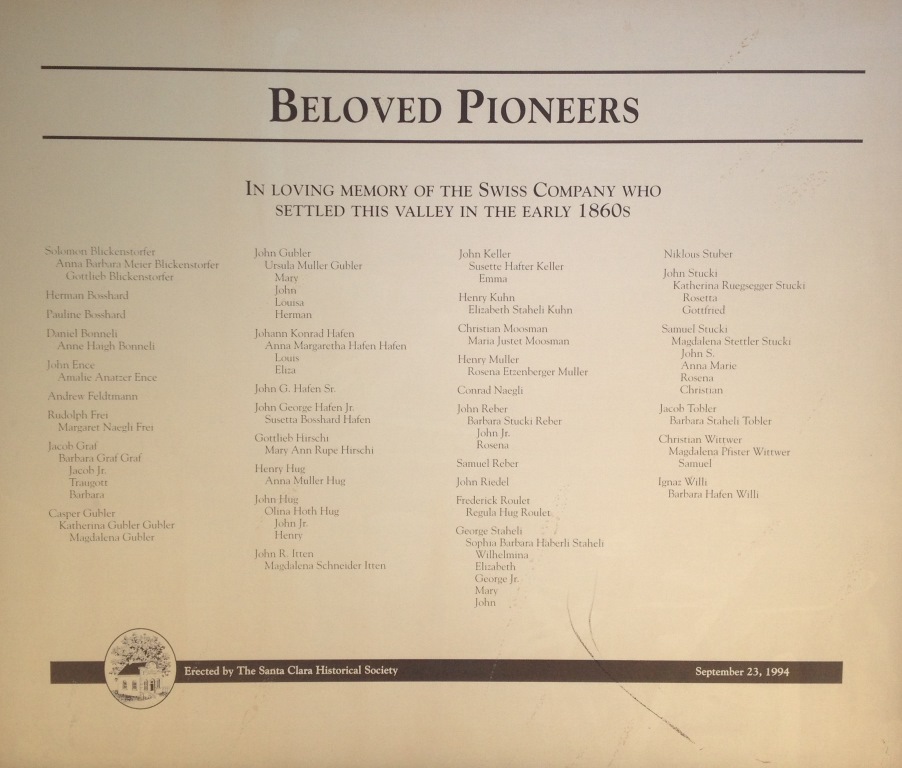 Beloved Pioneers plaque